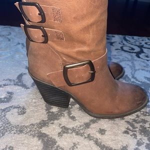 Lucky brand leather brown booties